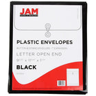 JAM Paper Plastic Envelopes with Button and String Tie Closure, Letter Open End, 9.75 x 11.75, Black Poly, 12 Pack (118B1BL)-They have a 1" expansion for a growing workload