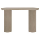 Hudson&Canal Isa Oval Fluted Console Table - 55" W - Alder White-Table is made of high-quality MDF and PVC materials in a wood-look finish