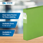 Davis Group Premium Economy Binder - D Ring - 1.5" - Lime Green - 6 Pack-D Ring, Non-Locking