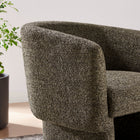 Modway Muse Boucle Fabric Barrel Accent Chair - Antique-Non-Marking Floor Glides