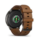 Garmin Venu 4 Smartwatch - 45 mm - Slate with Black Silicone Band and Brown Leather Band-Everyday utility: A bright LED flashlight provides convenient illumination when you need it. Make and take phone calls from your wrist when your watch is paired to your smartphone. You can even control watch functions with voice commands — or use your smartphone’s voice assistant to respond to text messages and more
