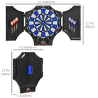 Soozier Electronic Dartboard with 31 Games - So ft Tip Dart Board Cabinet Set-LCD shows scoring and statistics