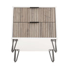 Manhattan Comfort DUMBO 20.07" Modern 2-Drawer Nightstand 2-Piece Set - White/Rustic Grey-10