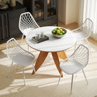 HOMCOM Plastic Dining Chairs with Hollow Back for Kitchen - White - Set of 4-Connect the legs to the seat with included accessories