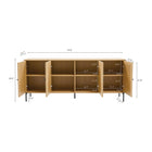 Manhattan Comfort Magnolia 70.9" Modern Sideboard - Natural Oak-Features Soft Close Doors with Metal Pull Handles