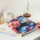 Blueline NotePro Fashion Collection Hardcover Notebook - 9-1/4" x 7-1/4" - Midnight Floral-Vegetable oil-based ink, acid-free paper