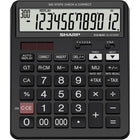 Sharp 12-Digit Angled LCD Display Desktop Calculator - Black-12-digit extra-large display for easy viewing