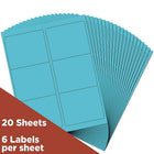 JAM Paper Mailing Address Labels - 3 1/3 x 4 - Blue - 2 sets of 120-4" x 3.33"
