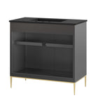 Modway Awaken 36" Bathroom Vanity - Black-Spacious Storage