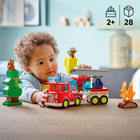 LEGO DUPLO Town Fire Truck Building Block Set with Hose & Firefighter -A brave firefighter and playful squirrel encourage empathy and nurturing