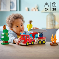 LEGO DUPLO Town Fire Truck Building Block Set with Hose & Firefighter -A brave firefighter and playful squirrel encourage empathy and nurturing