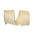 JAM Paper Wired Edge Burlap Ribbon - 2 1/2" W x 10 yd. - Ivory-Colour: Ivory
