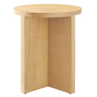Modway Silas Round Wood Side Table - Natural-Modern Round Side Table