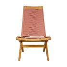 Zuo Rova Lounge Chair - Terracotta-Weather resistant solid acacia wood frame with synthetic rattan weave
