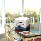 Bankers Box R-Kive Heavy-Duty Letter/Legal Storage Box - White/Blue - 12 Pack-Deep, locking lift-off lid stays in place for secure file storage