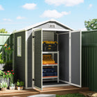 Outsunny 6' x 4.5' Outdoor Storage Shed-Lock-on door for security, keys included 
