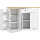 HOMCOM Modern Sideboard Buffet Cabinet with Wood Effect Top & Multi Storage Shelves - White-Large storage accommodates various items for clutter-free living