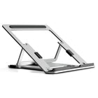 ShoppingAll Aluminum Portable Foldable Laptop Support Stand - Silver-Adjustable angles for typing and viewing. quick to switch between positions