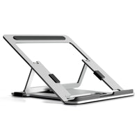 ShoppingAll Aluminum Portable Foldable Laptop Support Stand - Silver-Adjustable angles for typing and viewing. quick to switch between positions