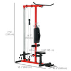 Soozier Lat Pull Down Machine Cable Station-Non-slip and 90° flip-up wide pedal