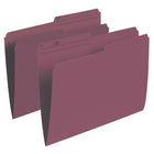 Staples 1/2 Cut File Folders - Letter Size - Burgundy - 100 Pack-Burgundy