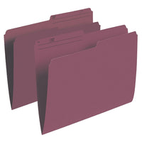 Staples 1/2 Cut File Folders - Letter Size - Burgundy - 100 Pack-Burgundy