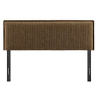 Modway Camille Striped Linen Blend King Size Headboard - Earth Stripe-Flanged Border