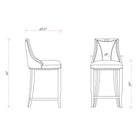 Manhattan Comfort Emperor 19" Traditional Faux Leather Upholstered Bar Stool - Light Grey - 2 Pack-Upholstered in Faux Leather with Foam Padding