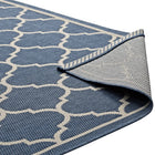 Modway Avena Moroccan Quatrefoil Trellis Indoor/Outdoor Area Rug - 5 ft W x 8 ft L - Blue/Beige-8