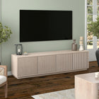 Hudson&Canal Hanson TV Stand for TV's up to 85" - Alder White-Features easy assembly