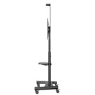 Kanto Rolling TV Cart with Adjustable Shelves for 37" - 86" Screens - Black-Camera shelf & device tray provide a dedicated area for your conferencing accessories