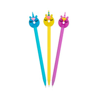 Merangue Donut Unicorn Pen - 1.0mm - Black-Ballpoint pen with donut unicorn PVC topper