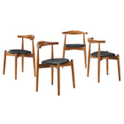 Modway Stalwart Dining Side Chairs - Dark Walnut/Black - 4 Pack-Modern side dining chair