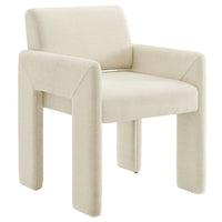 Modway Daven Fabric Upholstered Dining Chair - Ecru-Versatile Dining Armchair