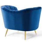 Modway Opportunity Performance Velvet Armchair - Navy-Splayed Gold Stainless Steel Legs