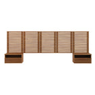 Modway Render 7-Piece Wall Mount Queen Headboard with Nightstands - Walnut-Durable Particleboard Construction