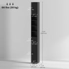 Kleankin Bathroom Storage Cabinet with Shelves and Toilet Paper Holder - Black Wood Grain-Quality steel hinges allows smooth door opening and close