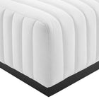 Modway Conjure Channel Tufted Upholstered Fabric Ottoman - Black/White-Matte Black Base