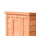 PawHut 17" H Wooden Rabbit Hutch - Orange-Unique design with hutch door convert to a non-slip ramp access to the outside magically 