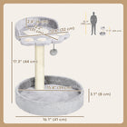 PawHut 17" Small Cat Tree with Sisal Scratching Post - Light Grey-Soft plush covering for extra comfort 
