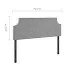 Modway Laura Upholstered Fabric King Headboard - Grey-Silver Accent Copper Buttons