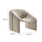 Modway Vivi Chenille Upholstered Accent Chair - Khaki-Chenille Upholstery