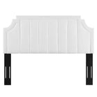 Modway Alyona Channel Tufted Performance Velvet King/California King Headboard - White-Durable Stain-Resistant Fabric