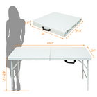 Homy Casa 4 ft Portable Folding Table with 4 adjustable Heights Indoor & Outdoor for Camping - White-HDPE plastic helps resist stains and daily wear