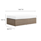 Modway Convene Outdoor Patio Rectangle Ottoman - Cappuccino/White-Synthetic Rattan Weave