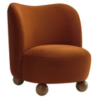Modway Monroe Performance Velvet Accent Chair - Rust Walnut-Stain-Resistant Performance Velvet