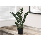 Monarch Specialties 29" Artificial Indoor ZZ Plant - Floor - Black Pot-72 real touch, adjustable, green leaves create a lifelike appearance