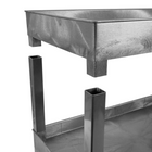 Luxor TUFFY XL Two-Tier Multi-Purpose Utility Cart - 32" W x 18" D - Grey-Shelves include 2.5-inch retaining lips to help prevent items from slipping during movement