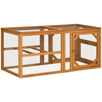 PawHut Wooden Chicken Coop Extension with Roosting Bars - Orange-Expand on your coop for an easy and efficient way to make space for more chickens, and link two together in a limitless fashion 