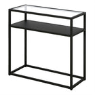 Hudson&Canal Ada 24"W Rectangular Side Table - Blackened Bronze-Tabletop and shelf each have a weight capacity of 20 lbs
